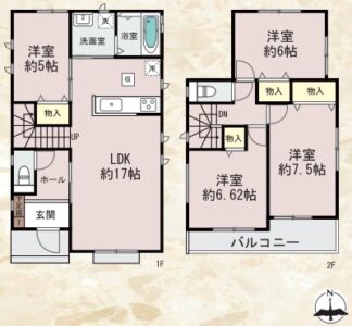 平塚市長持　新築戸建て4LDK間取り図