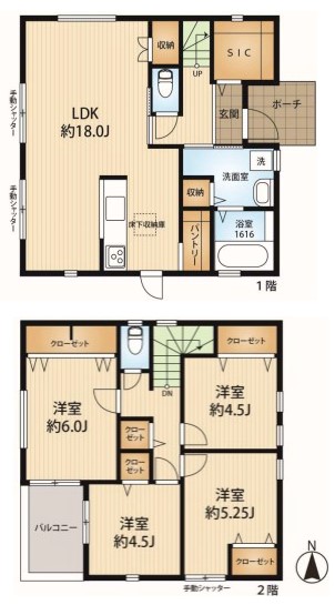 山西新築戸建て　4LDK　間取り図