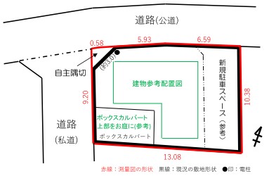 相模金子売地780万円　敷地図