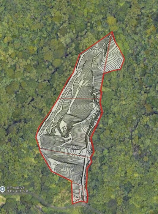 大磯町生沢山林地図と測量図レイヤー