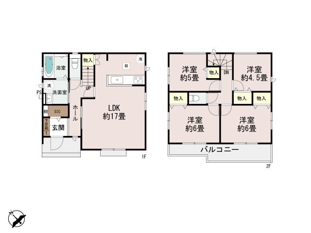 厚木市酒井A棟間取図